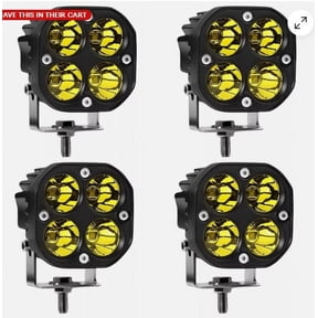 Bright Yellow Light Led Cube Pods, 3Inch Super Bright Work Lights Bar for Offroad, Better Quality with Shock-Proof PC Lens, Adjustable Brackets for Precise Lighting Direction