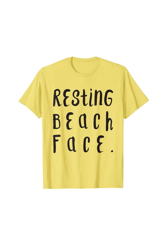 Bright Yellow Resting Beach Face Funny T-Shirt for Relaxed Summer Vibes