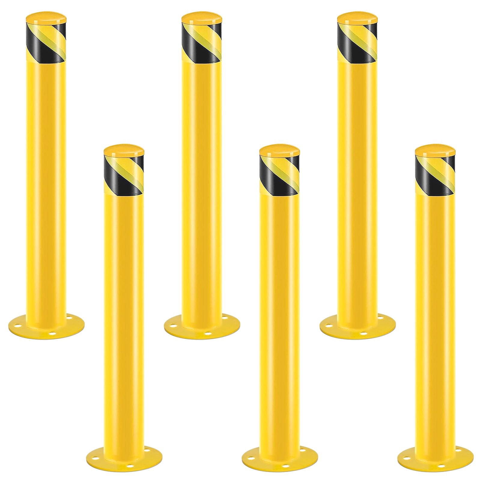 Bright Yellow Safety Bollard, High-Visibility Parking Post, Traffic Delineator for Driveway Parking Lot Warehouse Garage