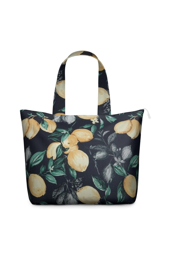 Bright Yellow Weekender Bag - Cute Lemon Fruit Design, Lightweight Carry-On with Durable Handles