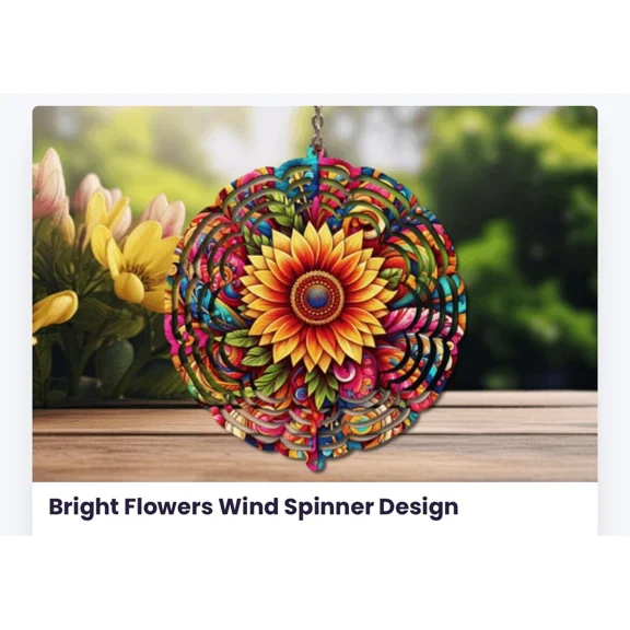 Bright color sunflower wind spinners
