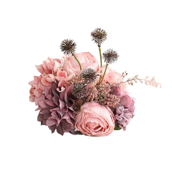 Bright-colored Artificial Flower Exquisite No Withering Faux Silk Flower Simulation Rose for Home Pink Faux Silk Flower