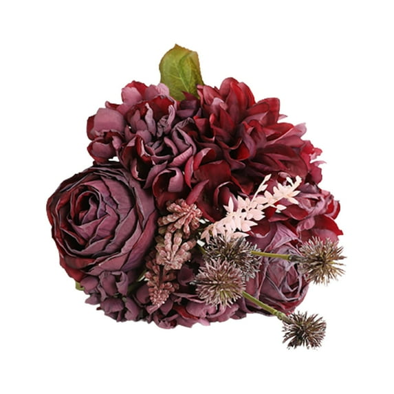 Bright-colored Artificial Flower Exquisite No Withering Faux Silk Flower Simulation Rose for Home