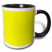 Bright electric yellow - lemon - vibrant neon light sunny yellow - plain simple solid color 11oz Two-Tone Black Mug mug-159884-4