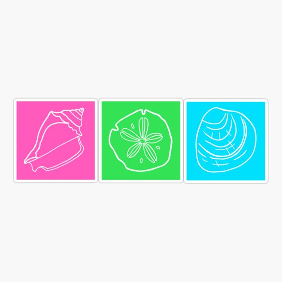 Bright fun shell print Sticker