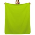 thumbnail image 1 of Bright green lime neon color Flannel Blankets Soft Throw Blanket Winter Travel Office Outdoor Bedspread, 1 of 6