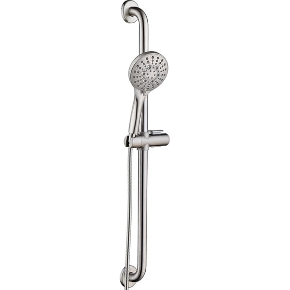Bright Showers Stainless Steel Slide Bar Grab Rail Set, ADA Compliant ...