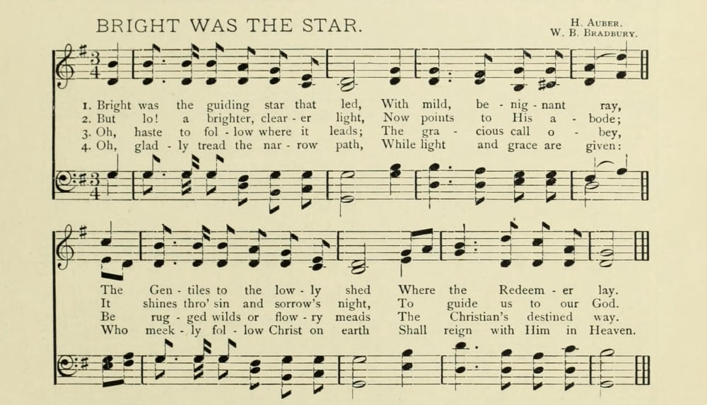 Bright was the Star Christmas in Song 1891 Canvas Art - (24 x 36)