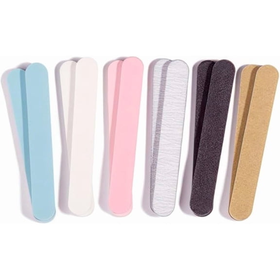 BrightD - Professional Colorful Mini Finger Nail Files Washable Emery Boards 3-1/2 Inches Long 12 Fingernail Files Per Pack