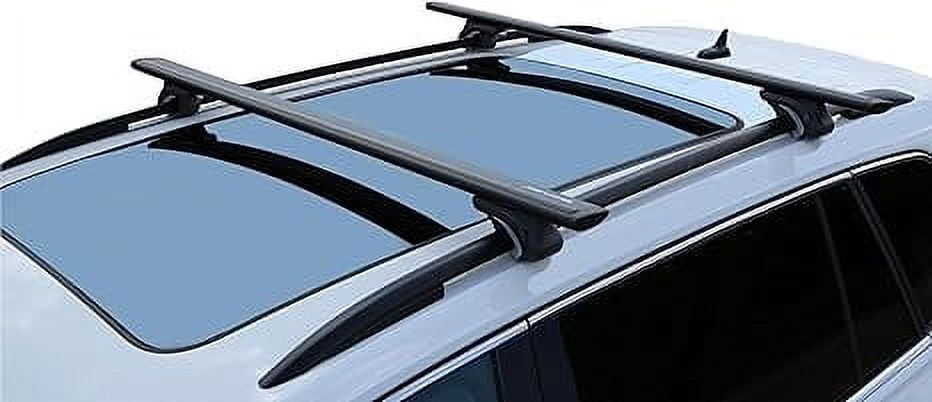 BRIGHTLINES All Black Heavy Duty 220 lbs Wing Shaped Universal Crossbars Roof Racks Compatible with 2014-2023 Jeep Cherokee for Kayak Luggage ski Bike Carrier, a Set of 2