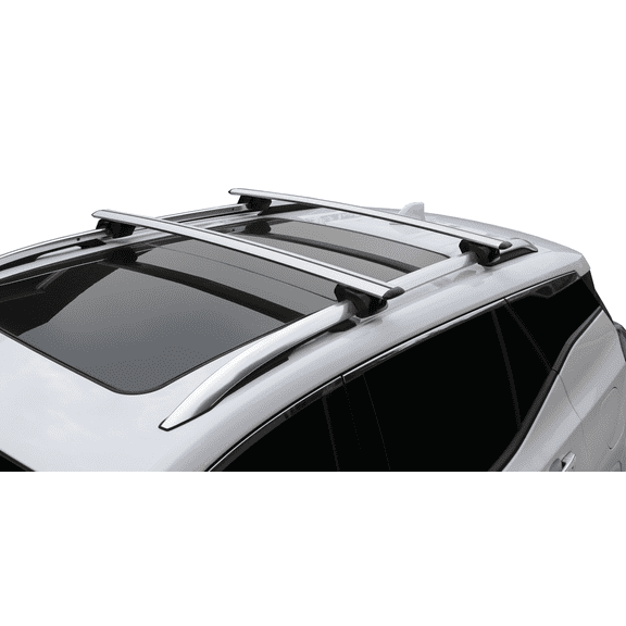BrightLines Premium Aluminum Universal Crossbars Roof Racks Compatible with Raised Roof Side Rails for Kayak Luggage Ski Bike Carrier, a Set of 2