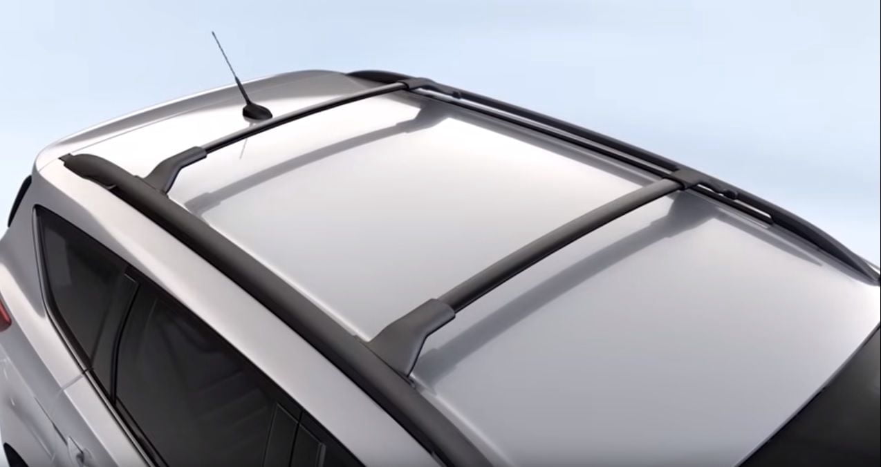 BrightLines Roof Rack Cross Bars Replacement for 2013-2019 Ford Escape for Kayak Luggage Ski Bike Carrier, a Set of 2pcs, Black Aluminum