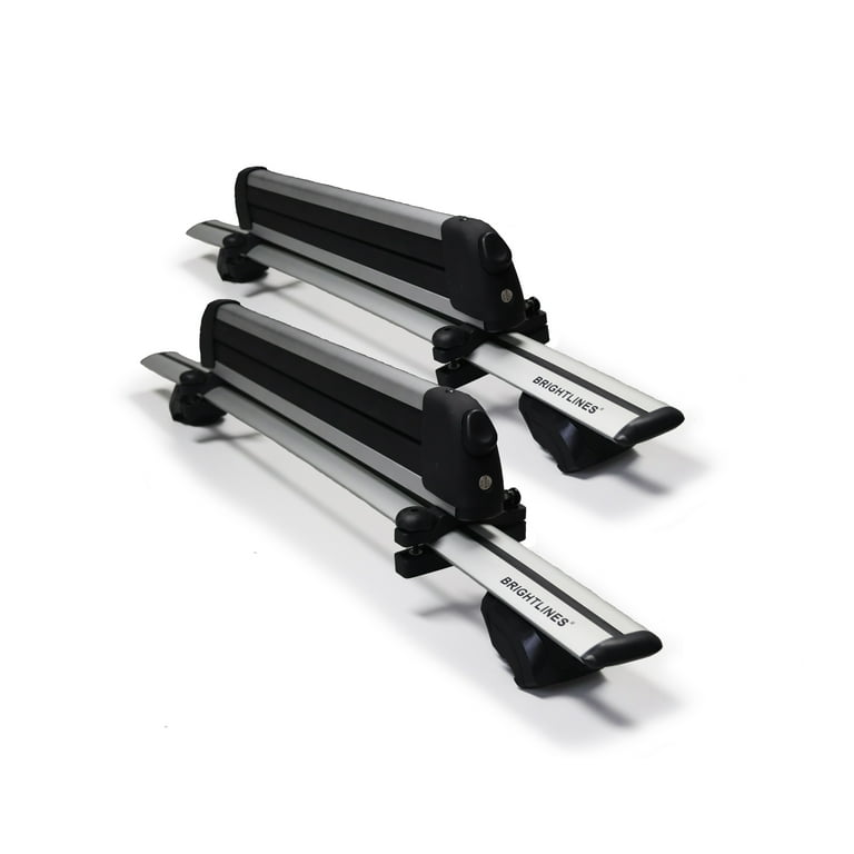 BrightLines Roof Rack Cross Bars Ski Rack Combo Compatible with Volvo XC60  XC90 2018-2024 (Up to 6 Pairs of Skis or 4 Snowboards) (NOT for Panoramic
