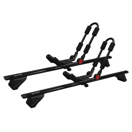 BrightLines Roof Rack Crossbars Kayak Rack Combo Compatible with Dodge Nitro 2007-2012