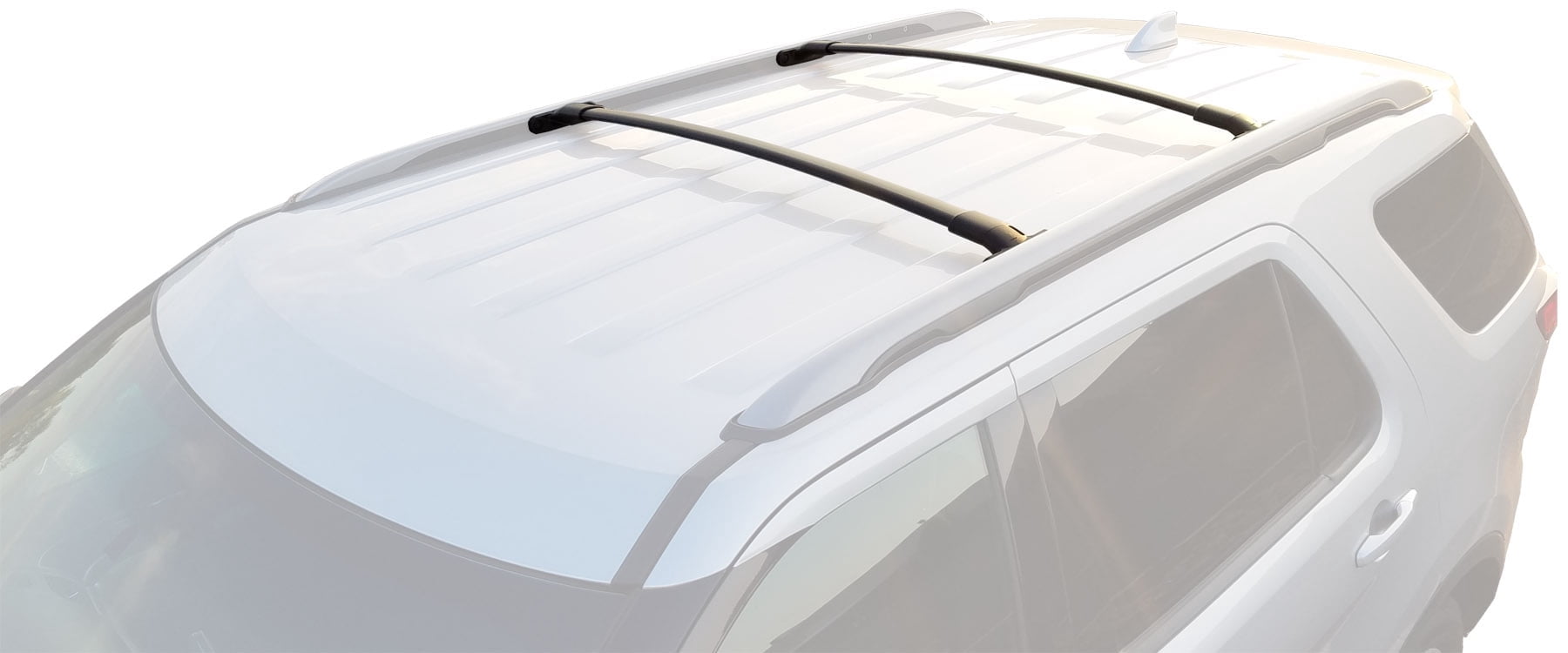 BrightLines Roof Rack Crossbars Replacement for 2016-2019 Ford Explorer for Kayak Luggage Ski Bike Carrier, a Set of 2pcs, Black Aluminum