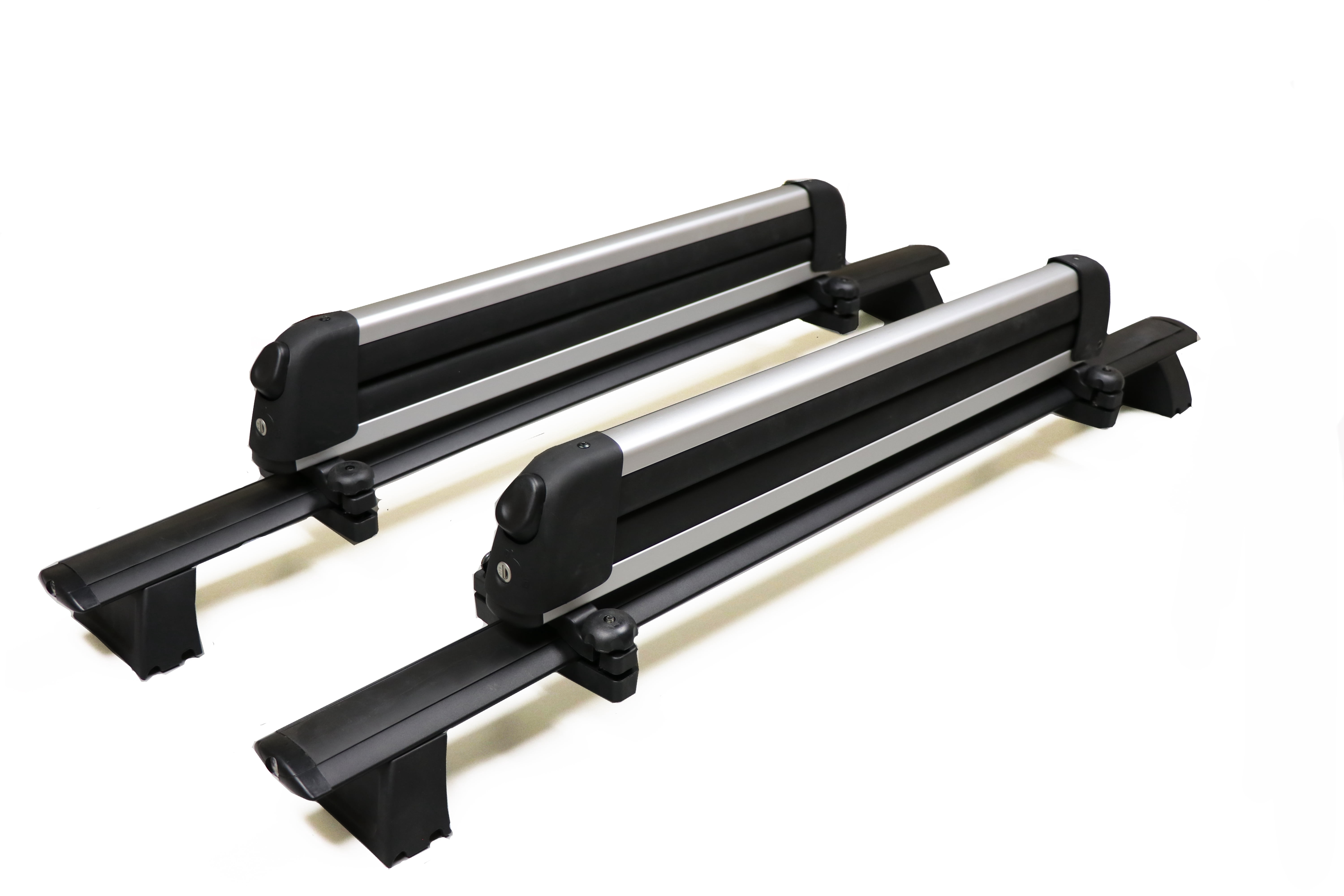 BrightLines Roof Rack Crossbars and Ski Rack Combo Compatible for Jeep Grand Cherokee 2011-2021 with Grooved Metal Roof Side Rails ( up to 4 Skis or 2 Snowboards)
