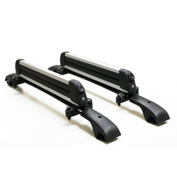 BrightLines Roof Rack Crossbars Ski Rack Combo Compatible with Volkswagen Golf 2014-2019 (Up to 4 Skis or 2 Snowboards)