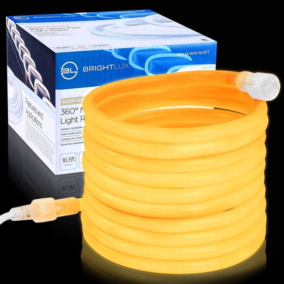 Brightlux 16.4 ft. Warm White 360° Neon Rope Light