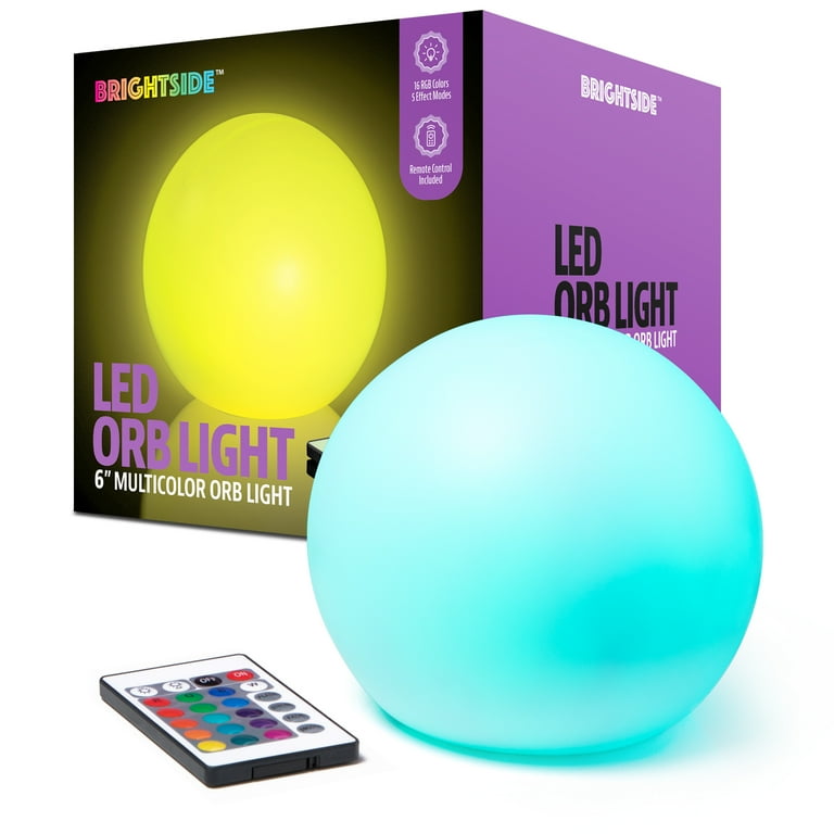 BrightSide 6 RGB Indoor Multicolor Orb Mood Light with Remote Control Battery Operated Walmart