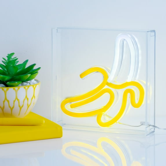 BrightSide LED Yellow Banana Neon Box Light, Mountable, 6ft. USB Cable