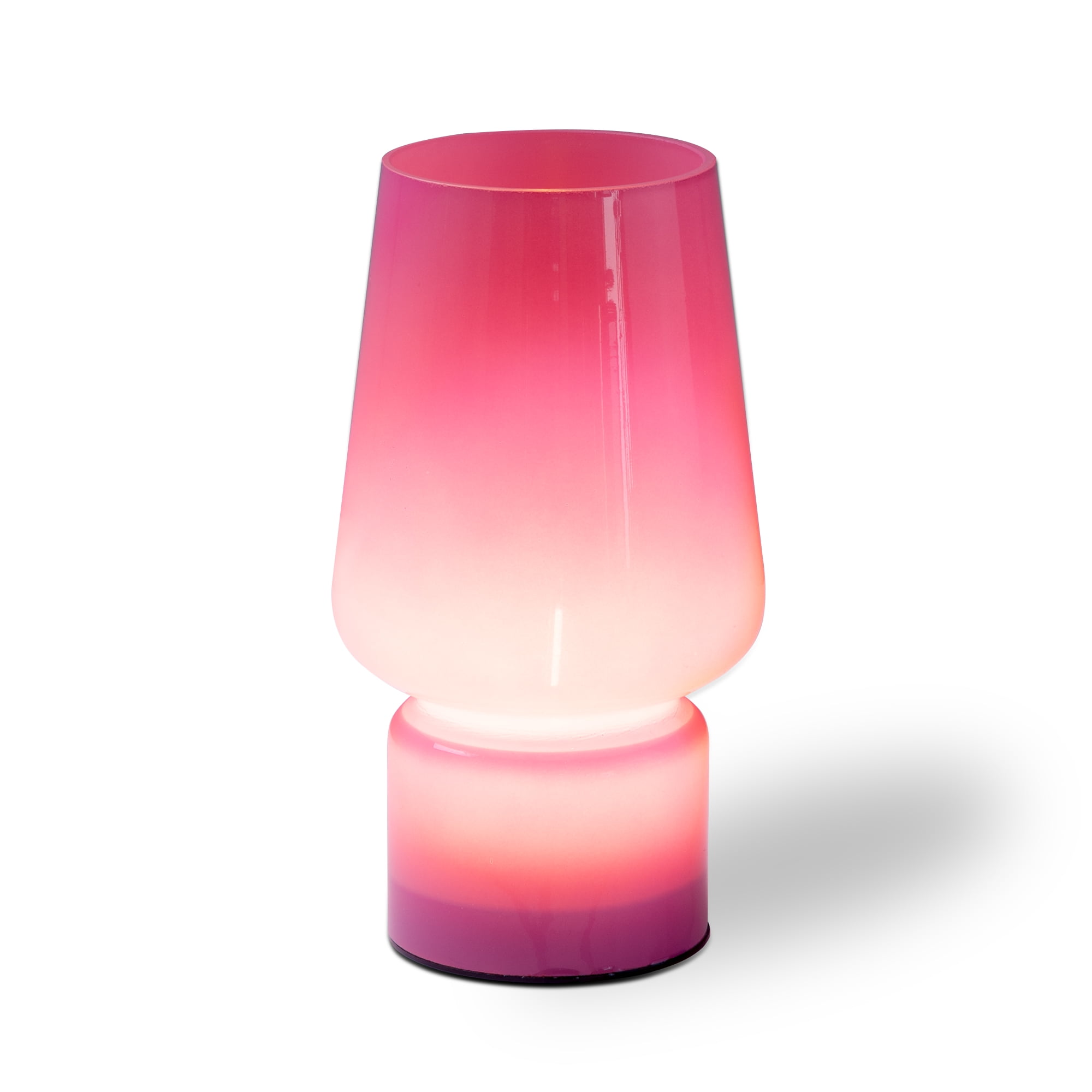 BrightSide Pink Little Glass Battery Lamp - 8.5" LED Table Lamp with Translucent Glass Construction