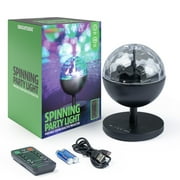 BrightSide Spinning Party Light with Remote - 6.5 Sound Reactive LED Light, Rechargeable