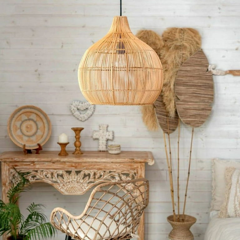 Rattan Chandelier, 14-inch Wicker, sold Pendant