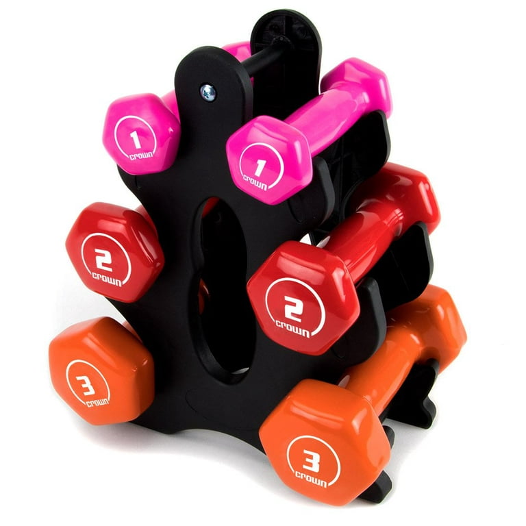 Crown Sporting Goods Vinyl Hex Hand Weights Home and Gym