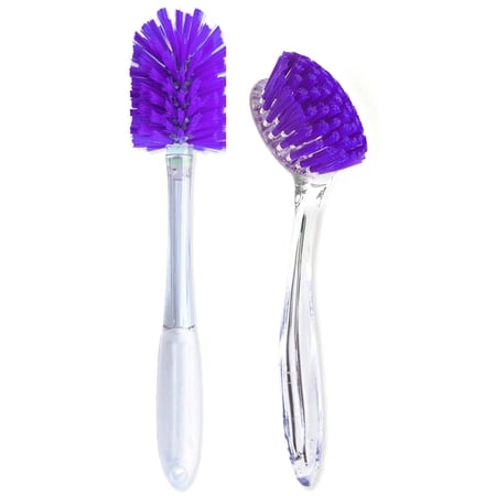 Bright Box Very Peri Cleaning Brush Set, 2pc – Purple Handle Brush & Bottle Brush
