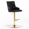 thumbnail image 1 of Brightcast 2-piece Velvet Tufted Gold Bar Stools in Black, 1 of 5