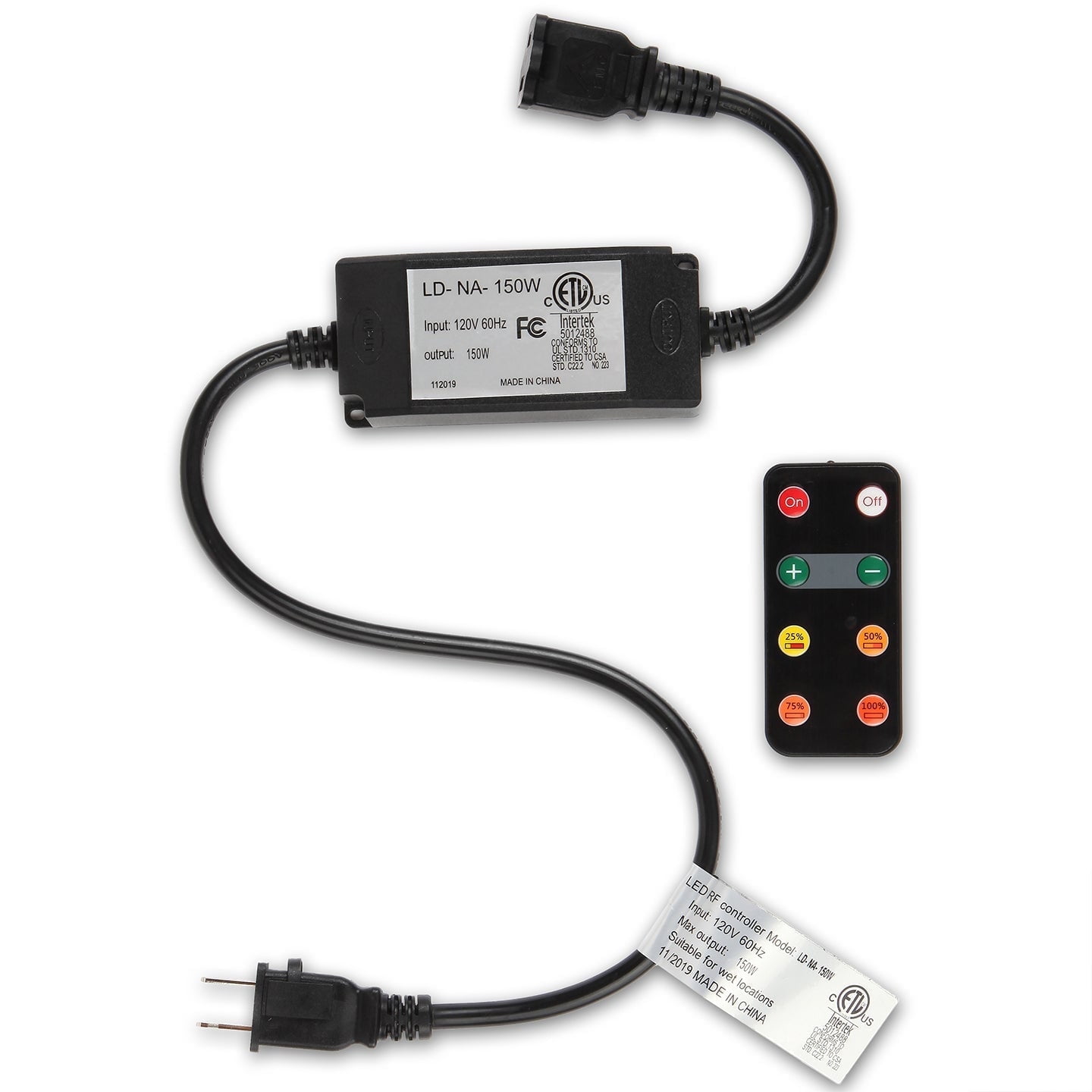 Black Wireless Smart LED Dimmer with Remote Control