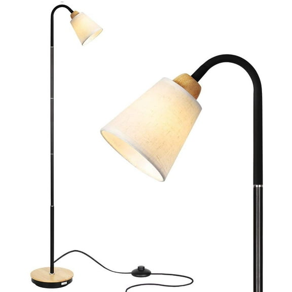 Brightech 58Floor Lamp with Cream Linen Shade