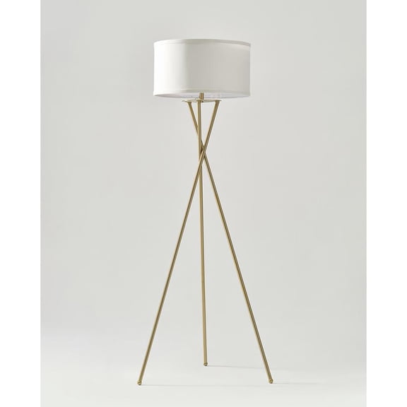 Brightech Jaxon Tripod Floor Lamp Standing Light with LED Light Bulb, Brass