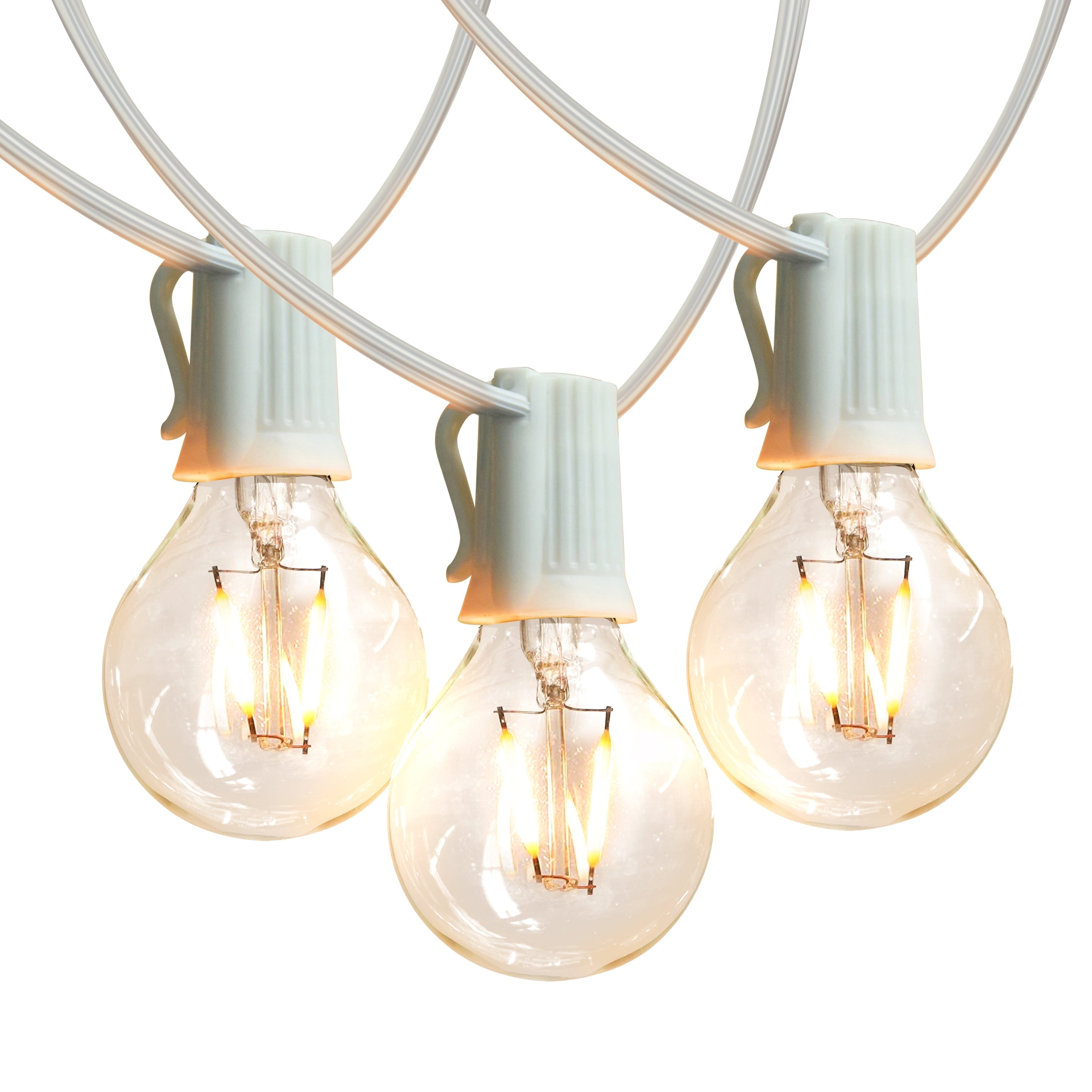 White Globe LED Outdoor String Lights, 26 ft