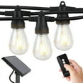 thumbnail image 1 of Brightech Ambience Pro Solar Powered LED Outdoor String Lights 48ft, Waterproof Shatterproof 1W Edison Bulbs with Remote Control, 3000K Neutral White, 1 of 9
