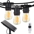 thumbnail image 1 of Brightech Ambience Pro Super Bright 48 Ft, 15 Bulbs Solar Power Remote Control Outdoor String Lights, Edison Spiral Shatterproof Bulbs, Commercial Grade LED, Waterproof Patio Lights, 4W Soft White, 1 of 9