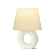 Brightech Chloe 15.5 LED Table Lamp with Off-White Ceramic Base and Cotton Shade