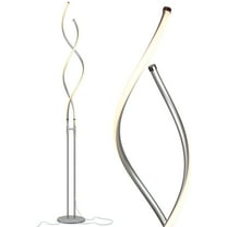 Brightech Embrace 60 in. Platinum Silver Industrial LED Super Bright Floor Lamp with Built-In 3-Way Dimmer Function