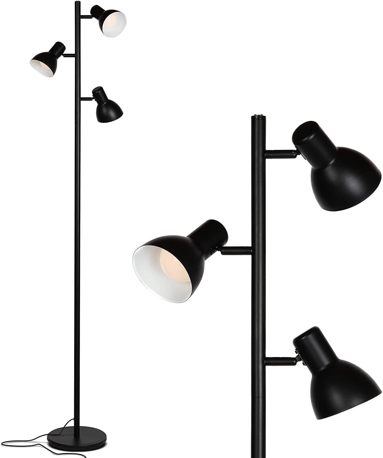 Brightech Ethan Floor Lamp, Dimmable Standing Lamp for Bedroom Reading, Great Living Room Dcor, Modern LED Lamp for Living Rooms, Tall Tree Lamp for Offices - Black