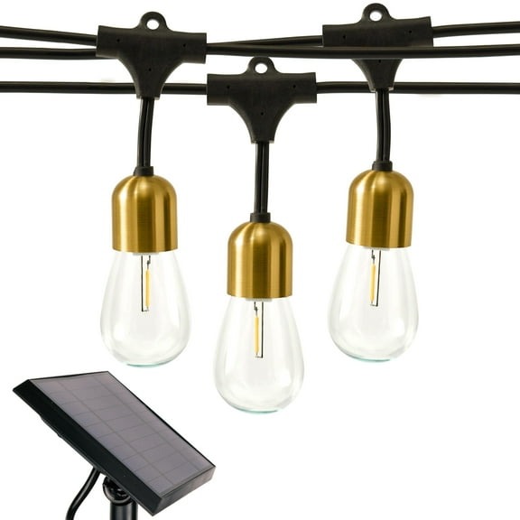 Brightech Glow Solar Powered LED 12 Bulb Outdoor String Lights, 28 Ft