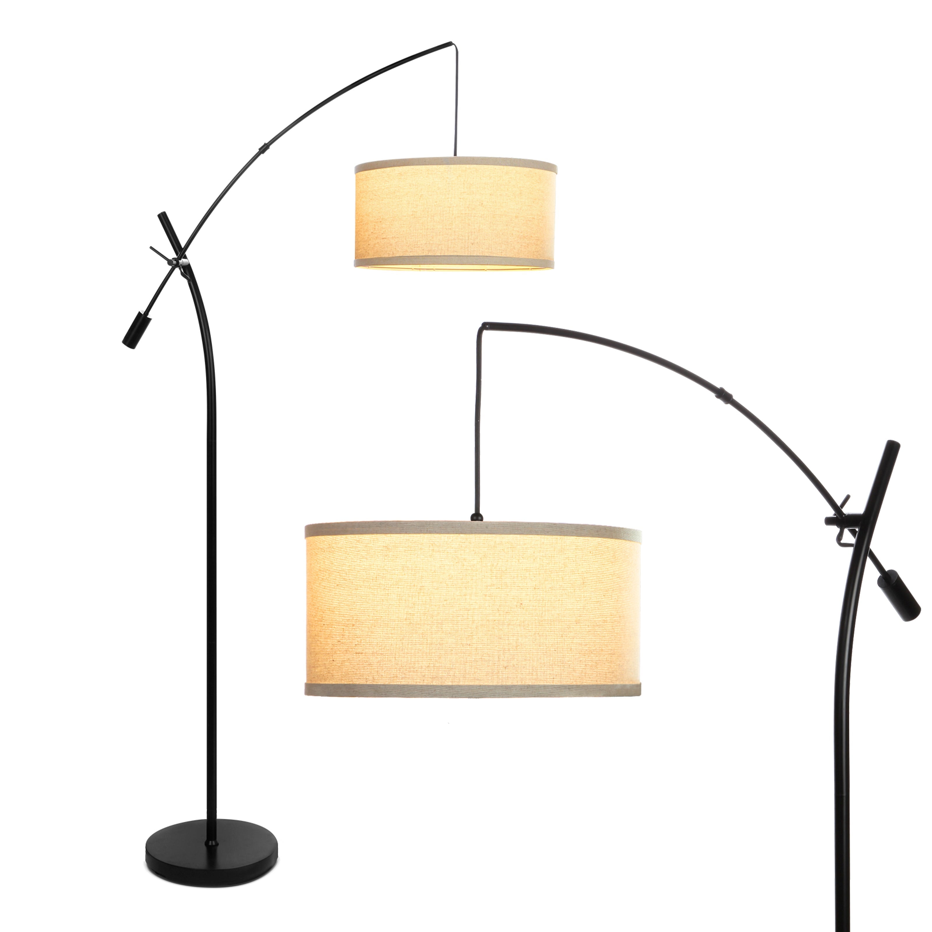 Brightech Grayson Modern Arc LED Floor Lamp - Adjustable Height, Black