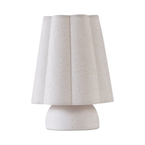 Brightech Kylie 9" Ceramic LED Table Lamp With Cream Linen Shade, Bulb Included