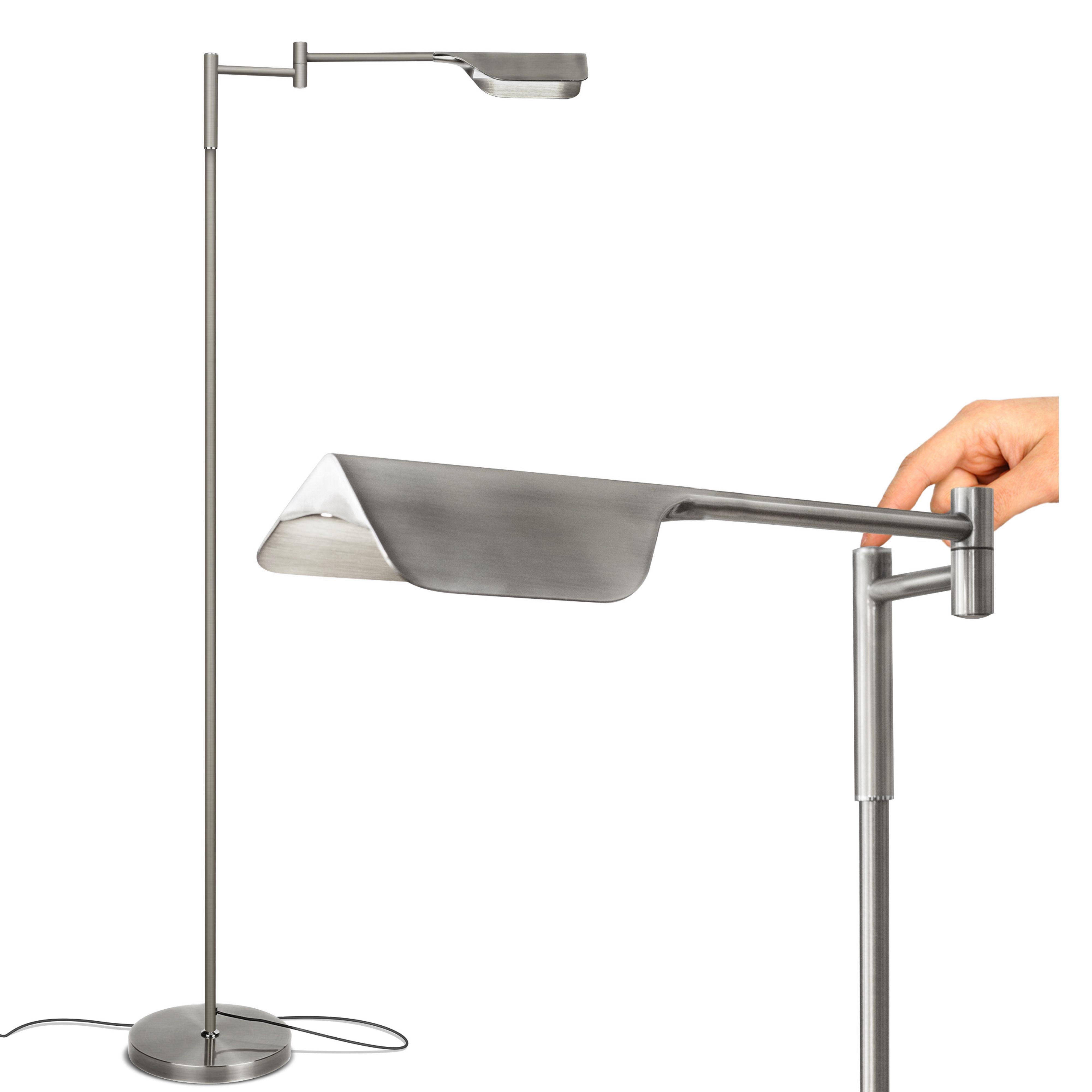 Brightech Leaf LED Floor lamp, Pharmacy LED Floor Lamp for Living Rooms \u0026 Offices, Adjustable Standing Lamp for Bedroom Reading, Tall Lamp For Sewing \u0026 Craftwork - Silver
