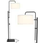Brightech Leo Mid-Century Modern Standing Lamp for Bedroom, Contemporary Lamp for Living Rooms & Offices, Tall Lamp with Heavy Base, LED Floor Lamp, Great Living Room D cor - Black