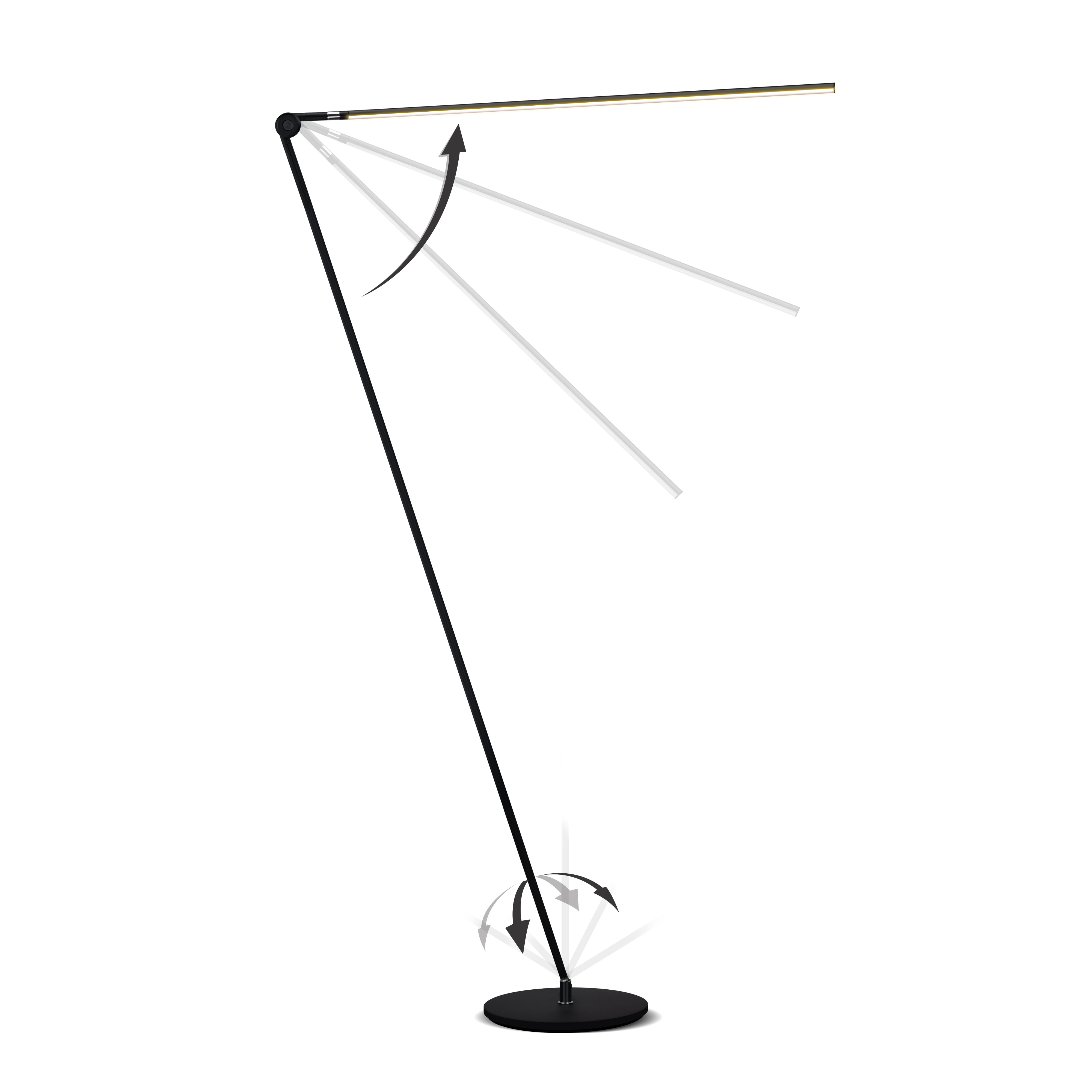 Libra Black Adjustable LED Floor Lamp with 3-Way Switch