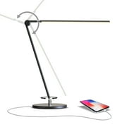 Brightech Libra LED Table Lamp - Contemporary Minimalist Standing Lamp - Adjustable Pivoting LED Head with Built-in Dimmer and Color Changing LED - Black