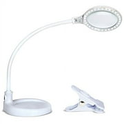 Brightech- LightView Pro Flex: LED Magnifying Lamp - 2 in 1 Clamp & Base Lamp for Table, Desk & Easel - Ultra Bright Daylight Light. Great for Reading, Hobbies, Crafts, Workbench- White