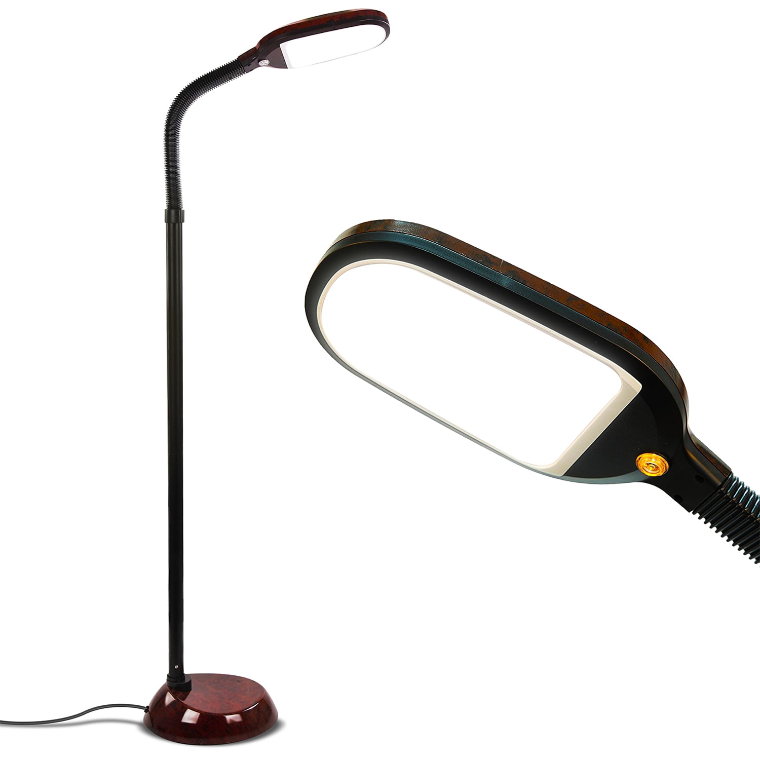 Havana Brown 53" Energy Star LED Floor Lamp with Adjustable Gooseneck