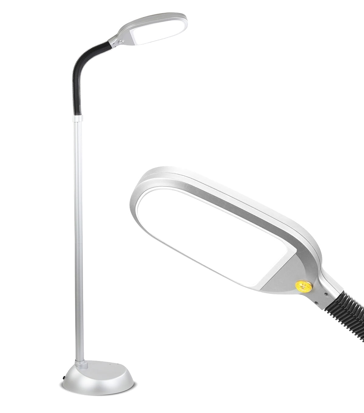 Adjustable Energy Star 53" Titanium Silver LED Task Floor Lamp for Kids