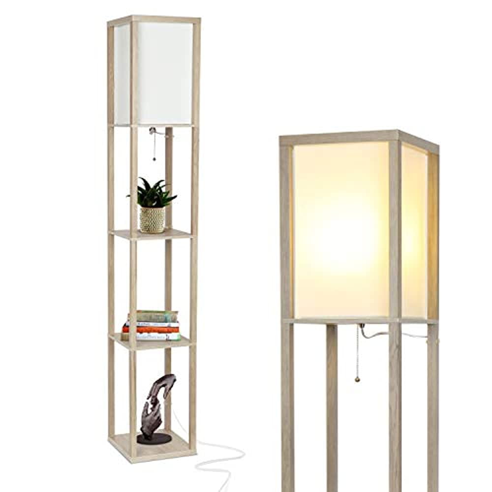 Shelf & led floor lamp online combination narrow nightstand with light attached